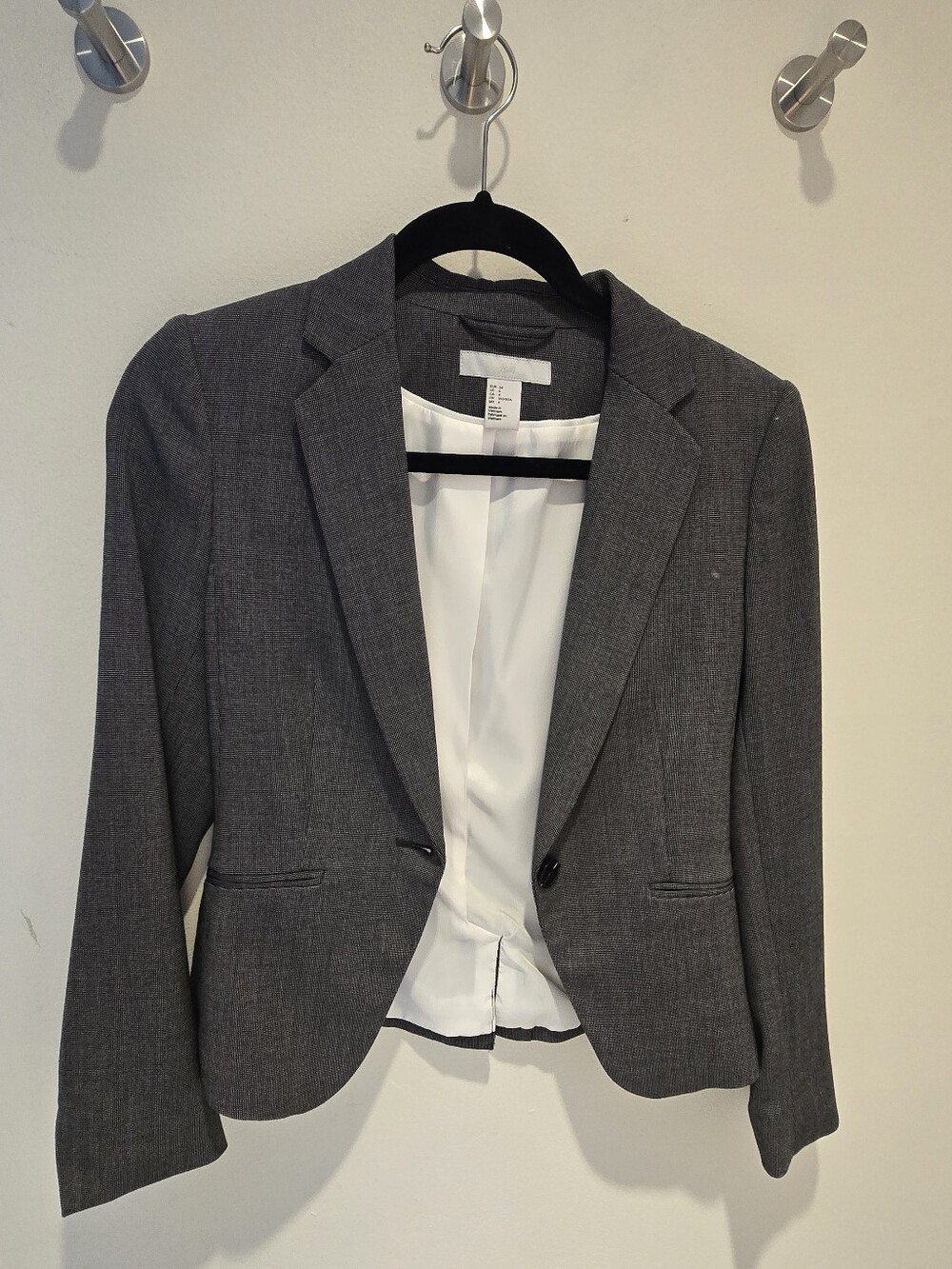 H&M Gray Women's Single-Button Tailored Blazer